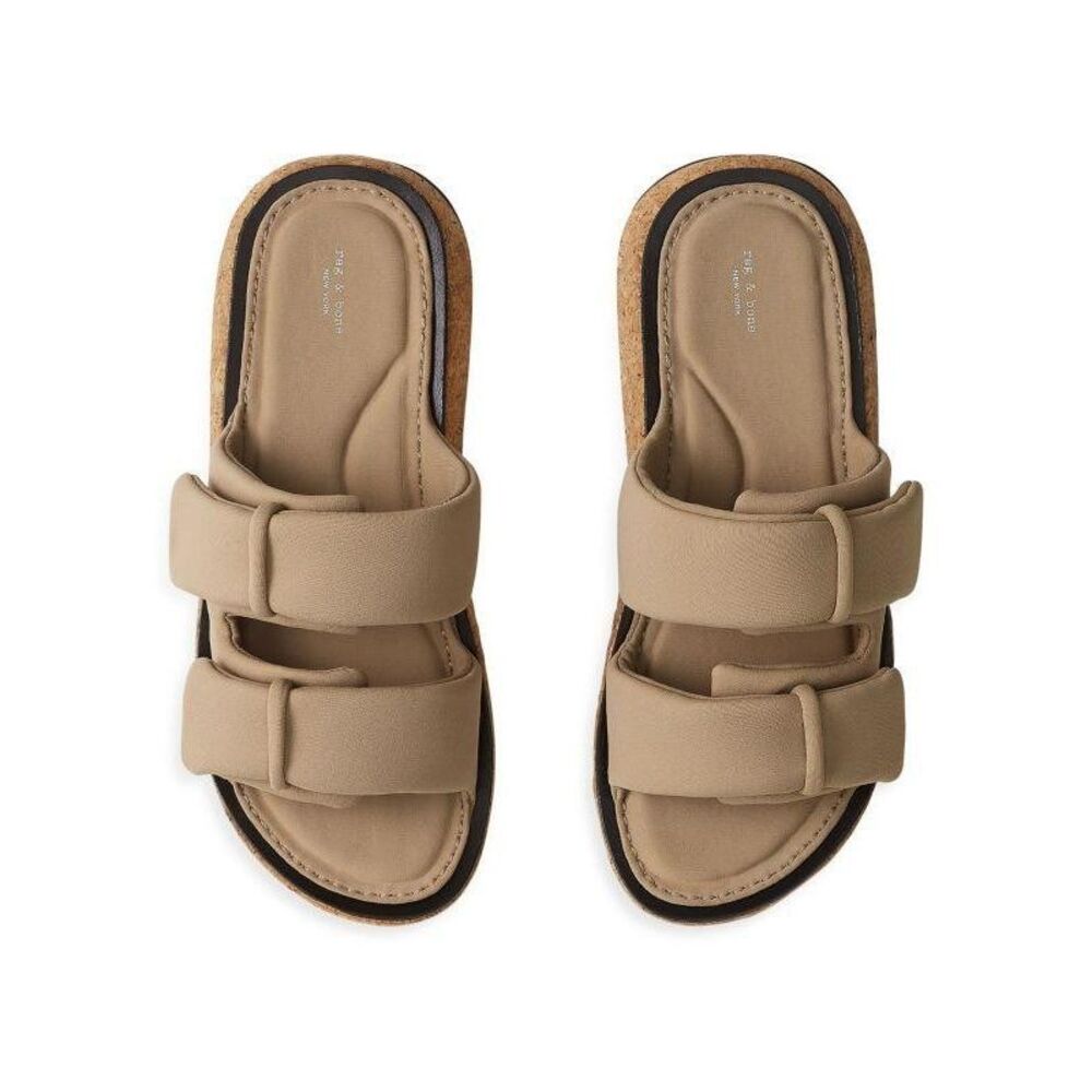 New Rag & Bone Parque Sandal Slide Light Sand Cream Tan Sz 39.5 US 9.5